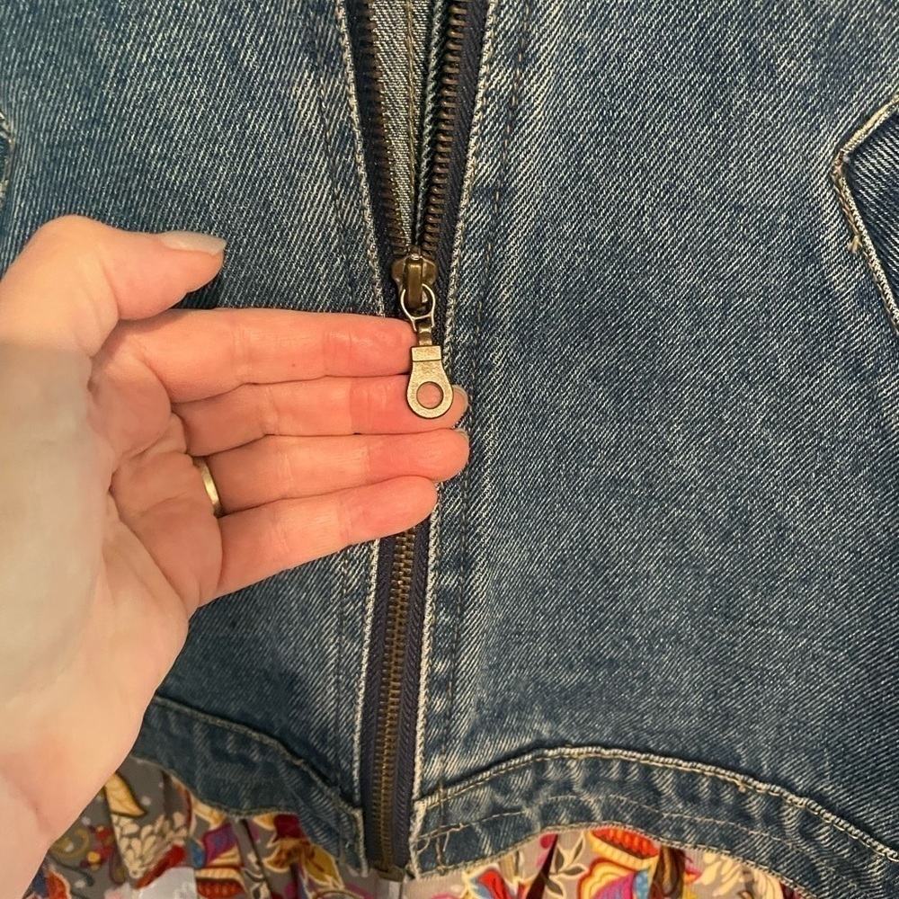 Agapo Vintage Denim Jacket Southwestern Embroidered Large - Picture 2 of 7